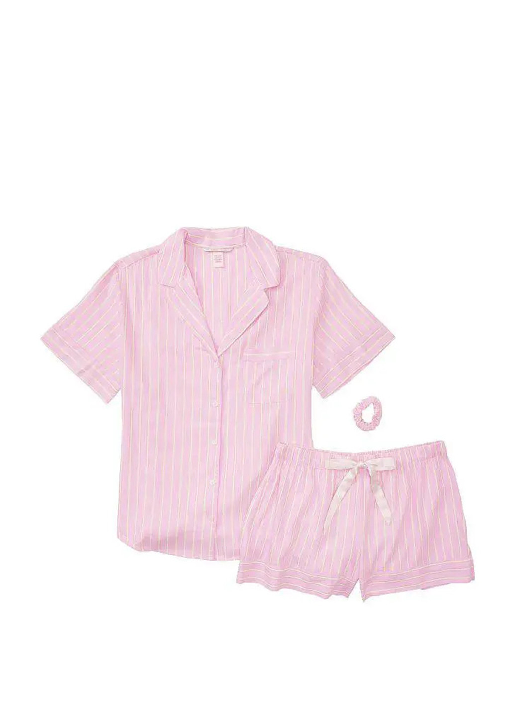 Светло-розовая всесезон пижама (рубашка, шорты) рубашка + шорты Victoria's Secret
