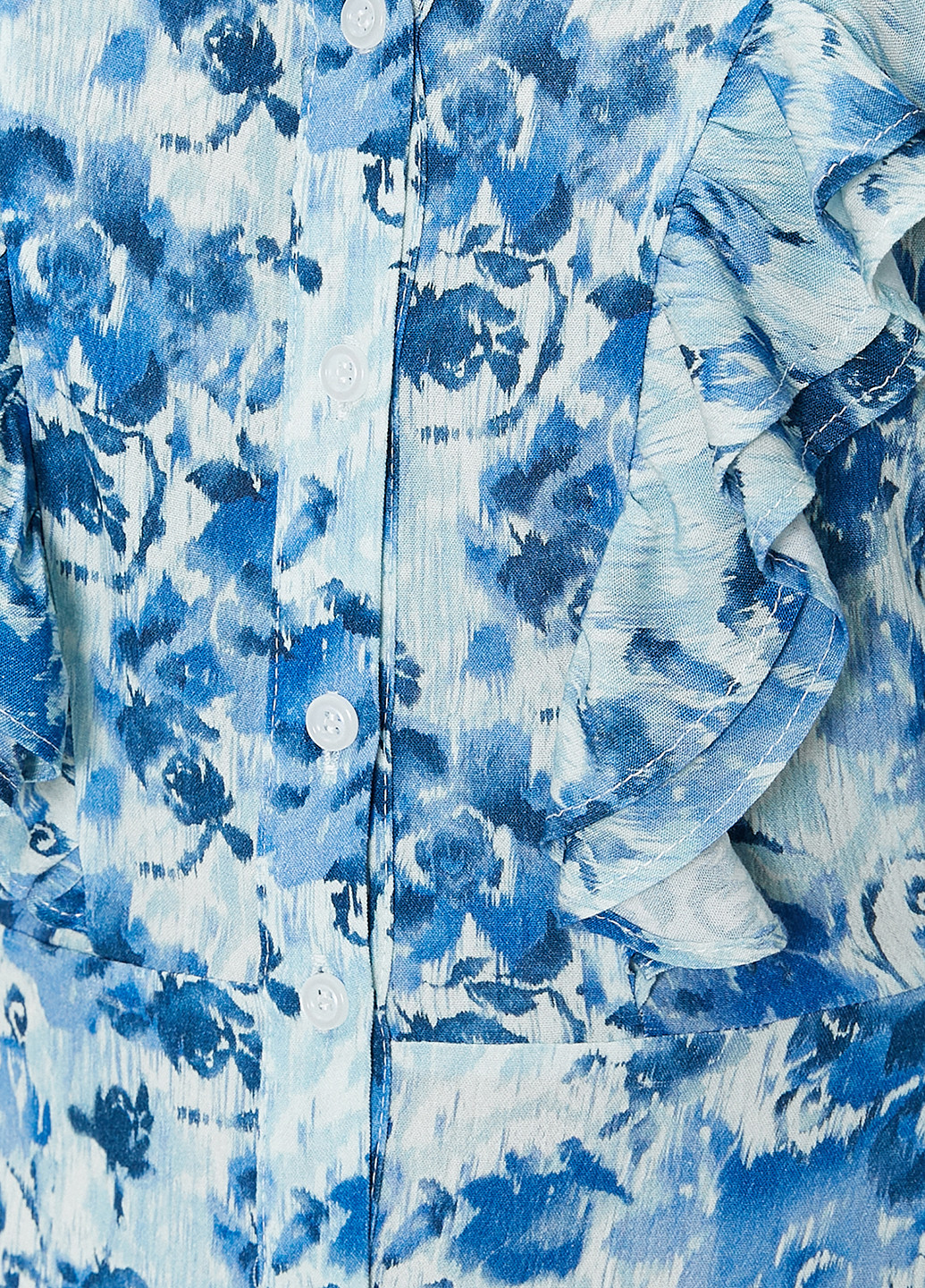 Голубое кэжуал платье KOTON с цветочным принтом
