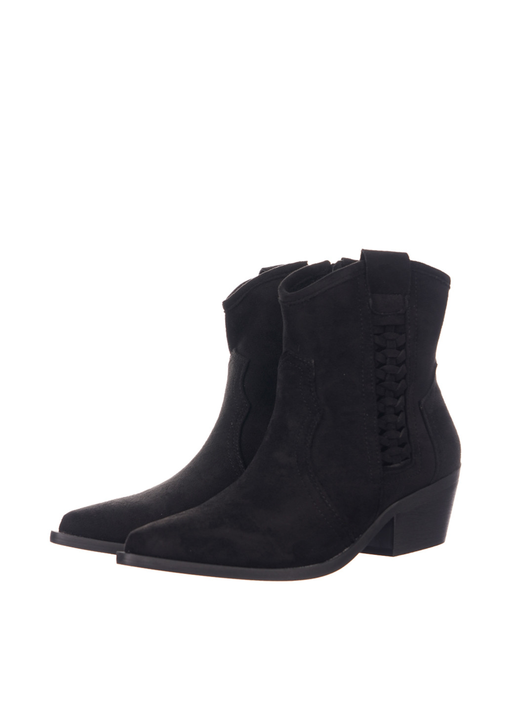 Осенние ботинки казаки UTRAND плетение из искусственной замши