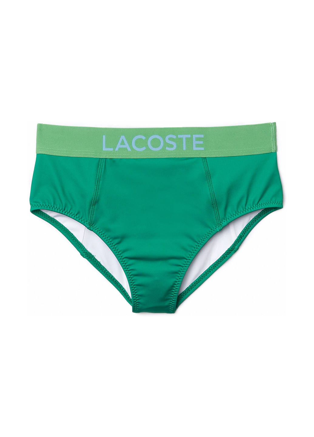Зеленые купальные трусики с логотипом Lacoste
