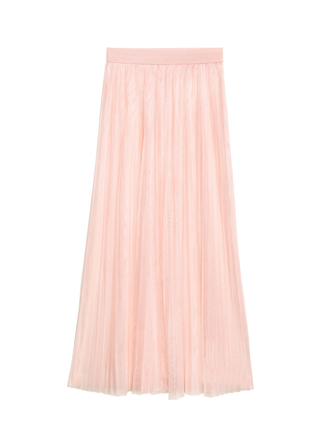 Светло-розовая кэжуал однотонная юбка H&M плиссе