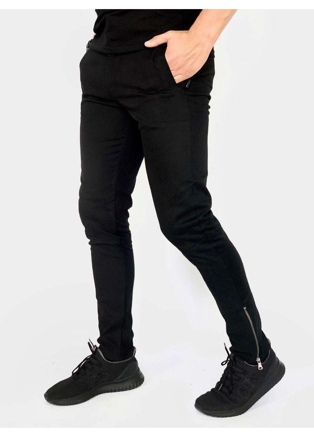 Черные кэжуал демисезонные зауженные брюки Intruder