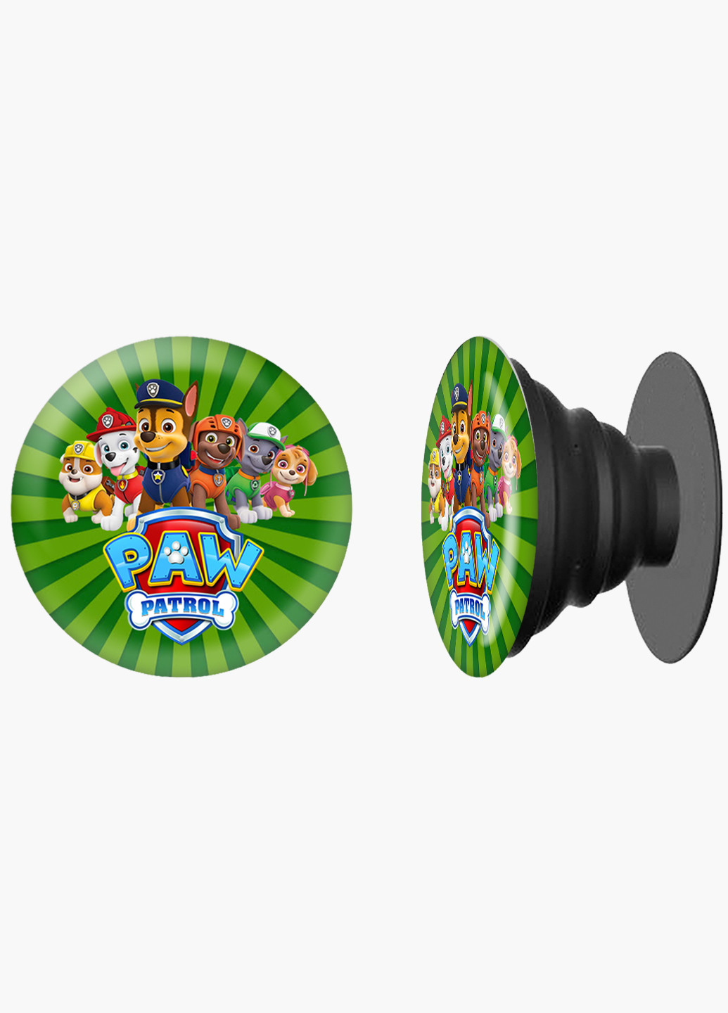 Попсокет (Popsockets) держатель для смартфона Щенячий патруль (PAW Patrol) (8754-1607) Черный MobiPrint (216748433)