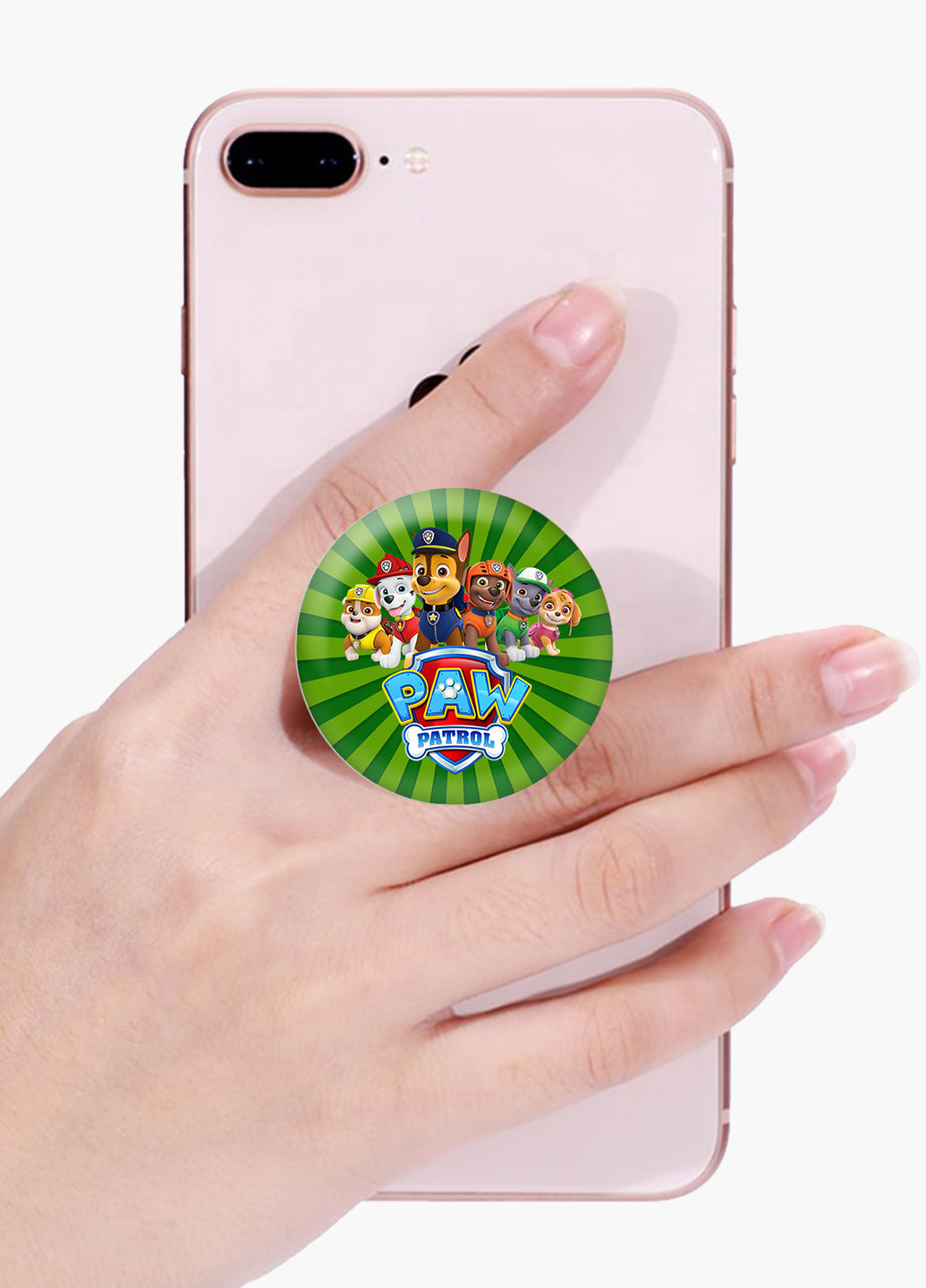 Попсокет (Popsockets) держатель для смартфона Щенячий патруль (PAW Patrol) (8754-1607) Черный MobiPrint (216748433)