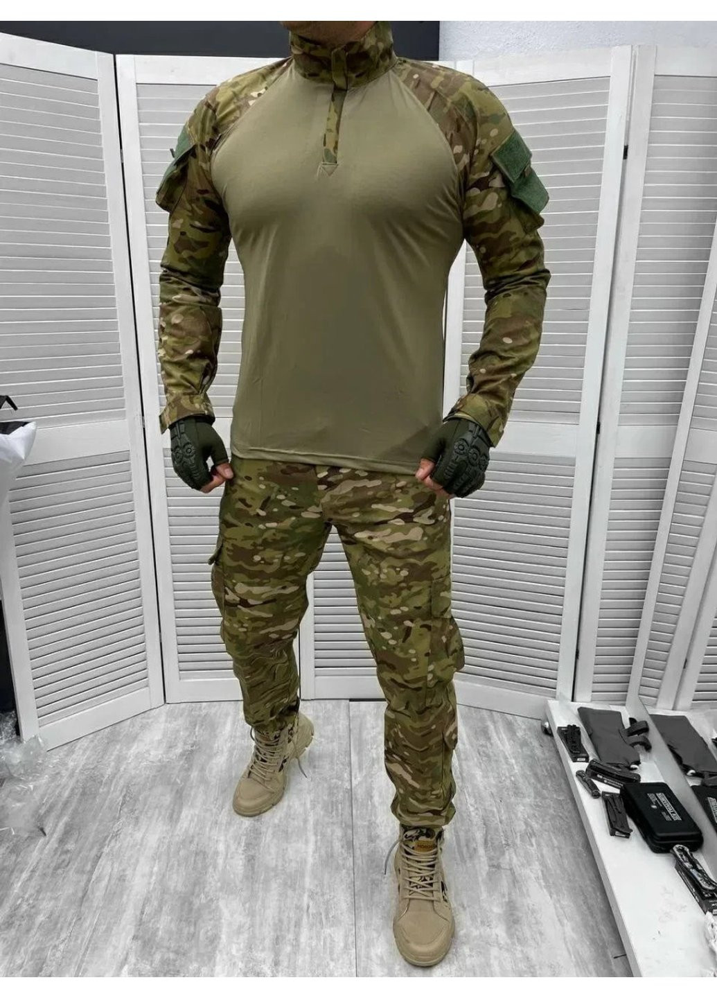 Оливковий (хакі) демісезонний чоловічий армійський костюм мультикам для зсу tactical тактична форма убакс і штани туреччина xl 7284 Power