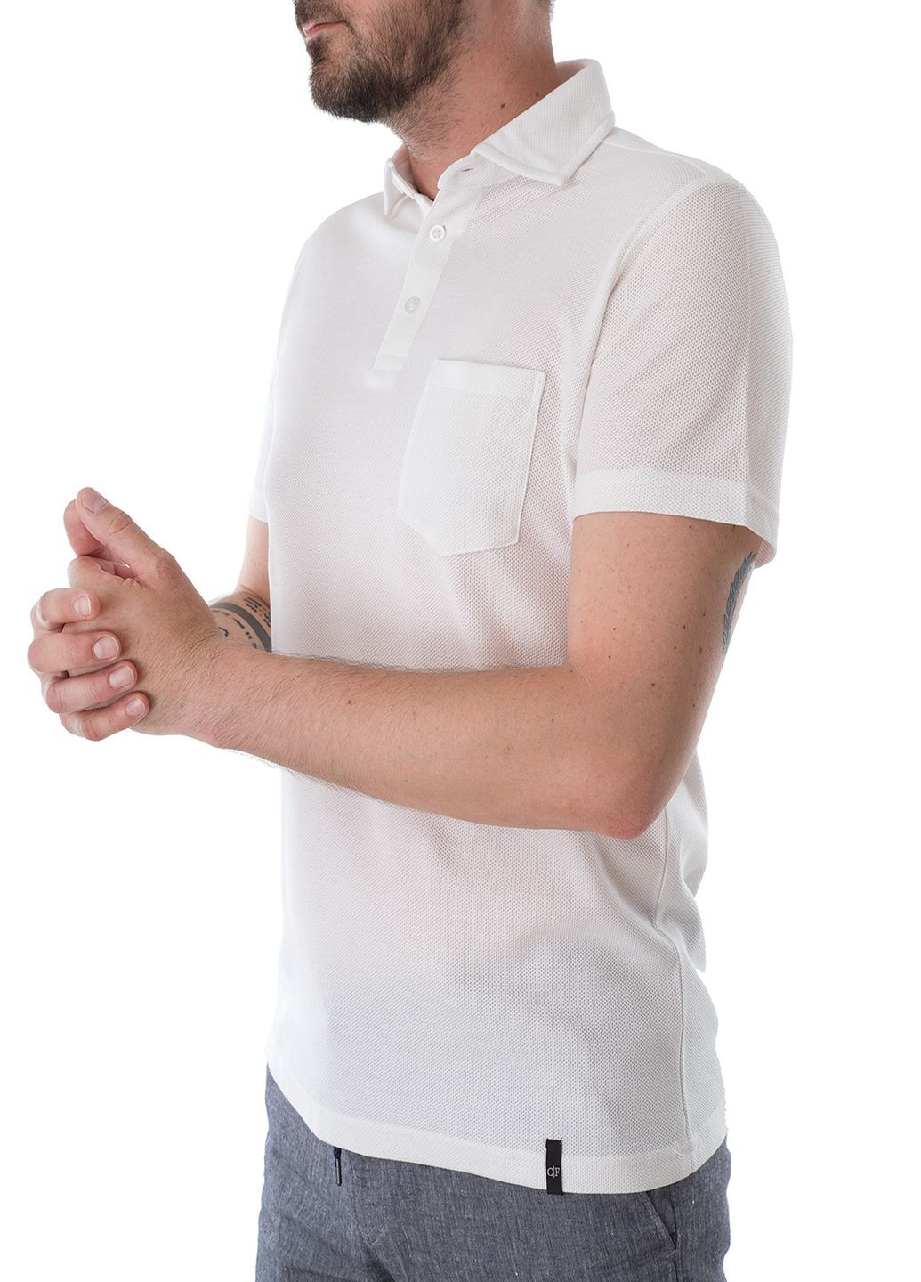 Белая футболка-поло для мужчин Commander однотонная