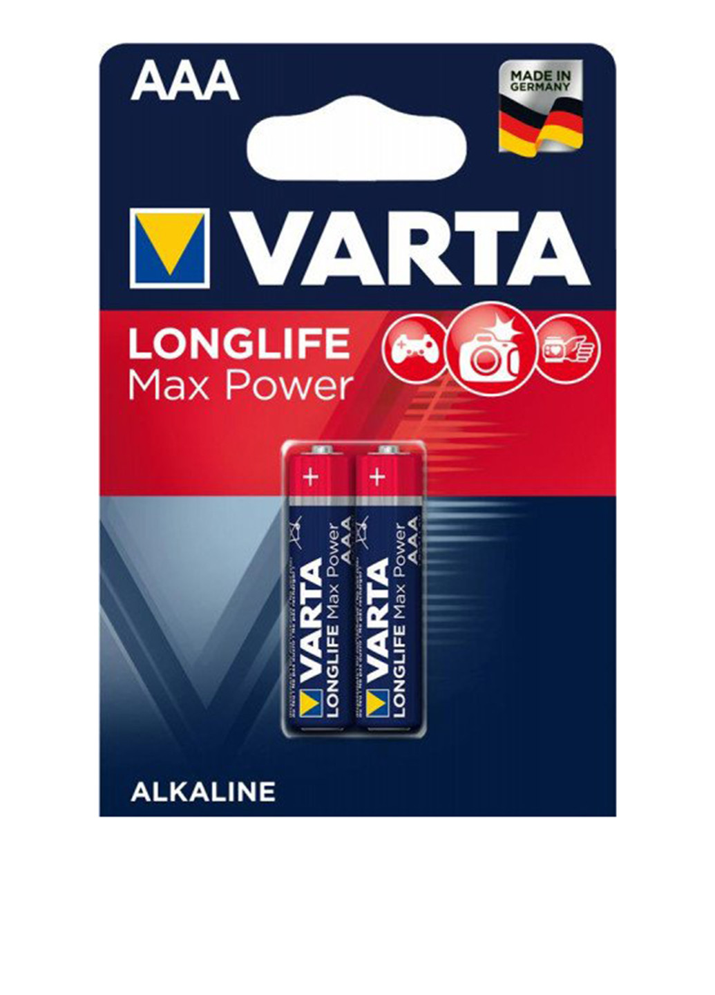 Батарейка Varta LONGLIFE MAX POWER AAA BLI 2 ALKALINE (04703101412) сині