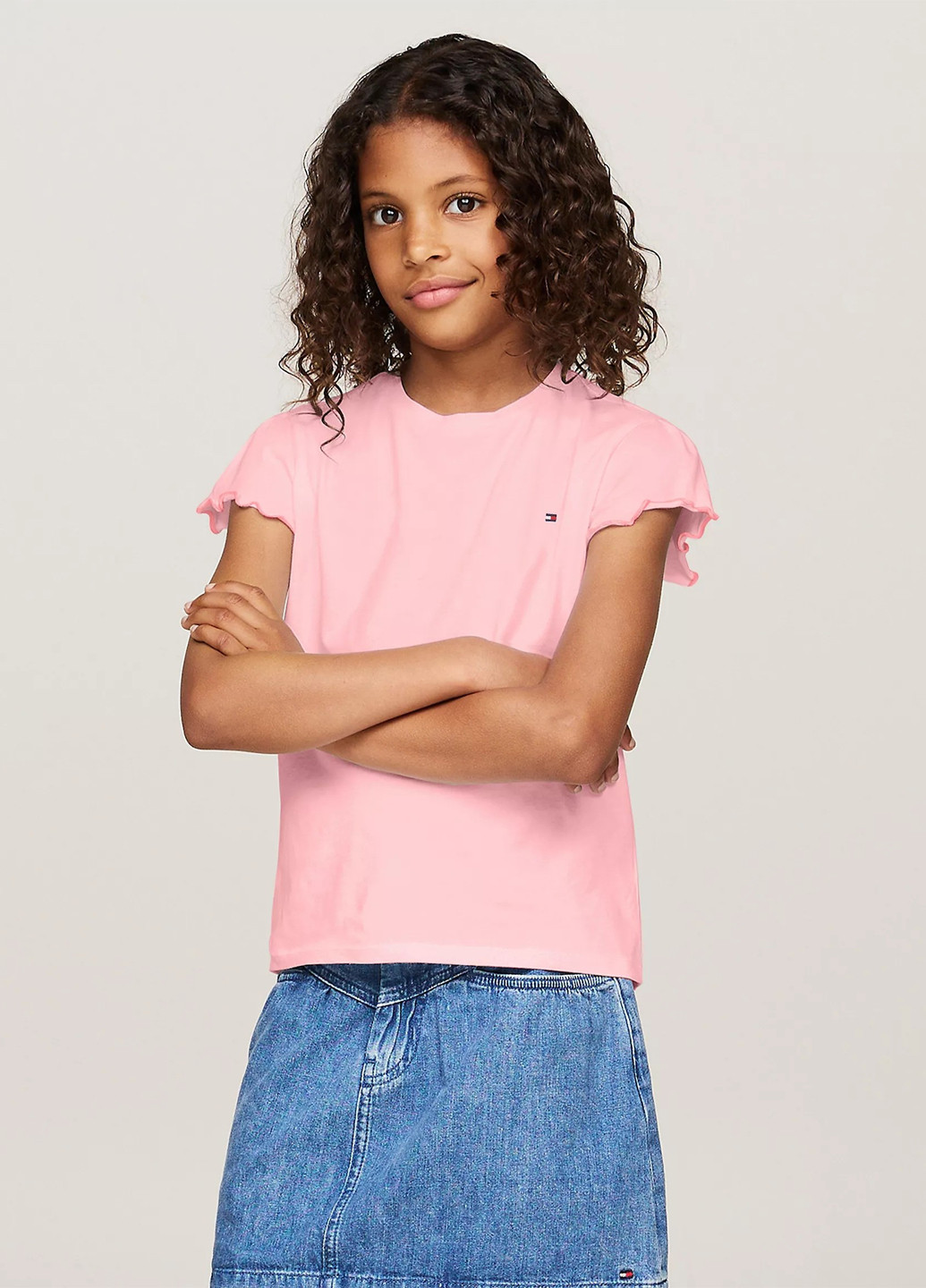 Светло-розовая летняя футболка Tommy Hilfiger