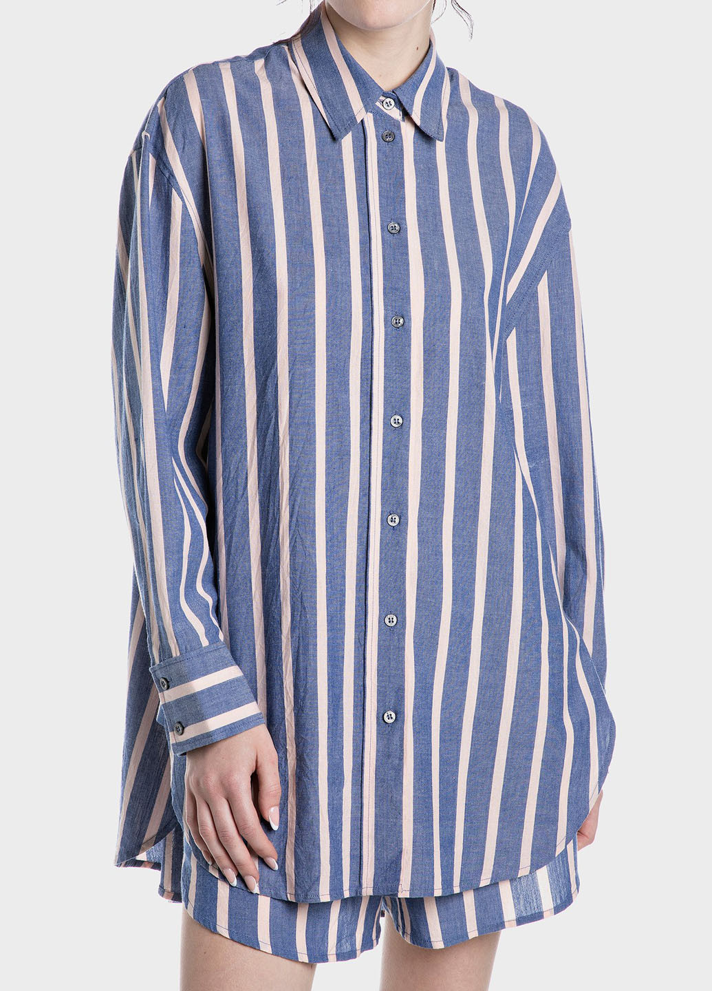 Синяя кэжуал рубашка в полоску Replay