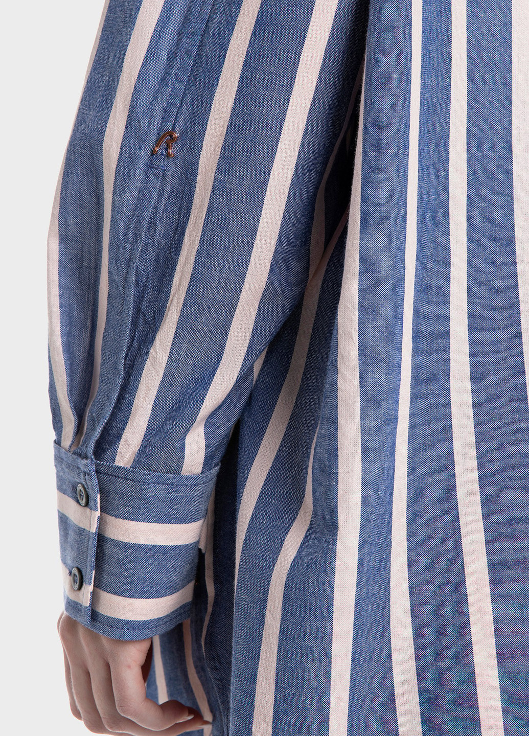 Синяя кэжуал рубашка в полоску Replay