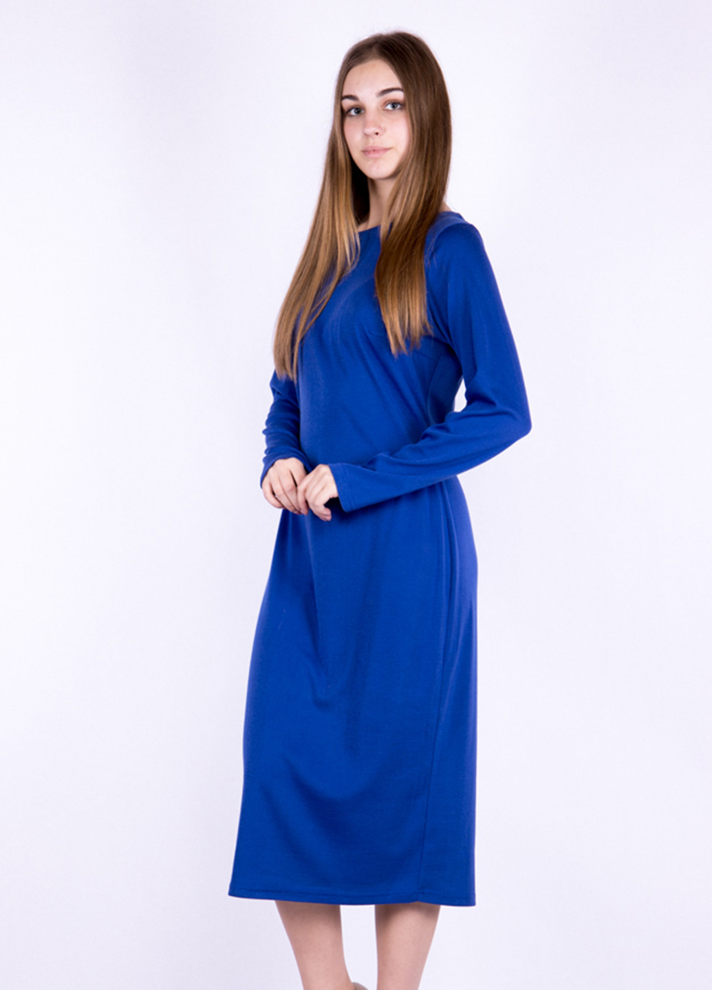 Темно-синее кэжуал платье Time of Style однотонное
