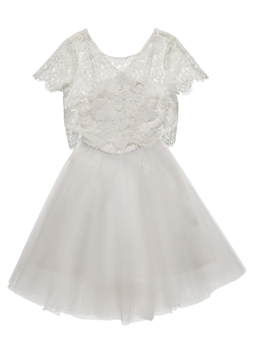 Белое вечернее, коктейльное платье клеш Derhy однотонное