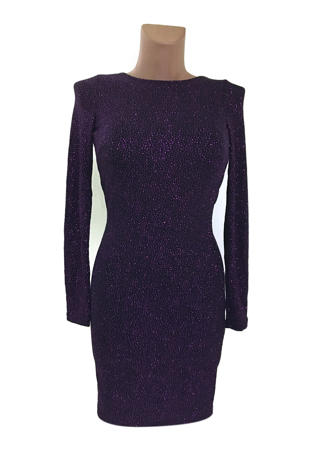 Фиолетовое коктейльное платье футляр H&M однотонное