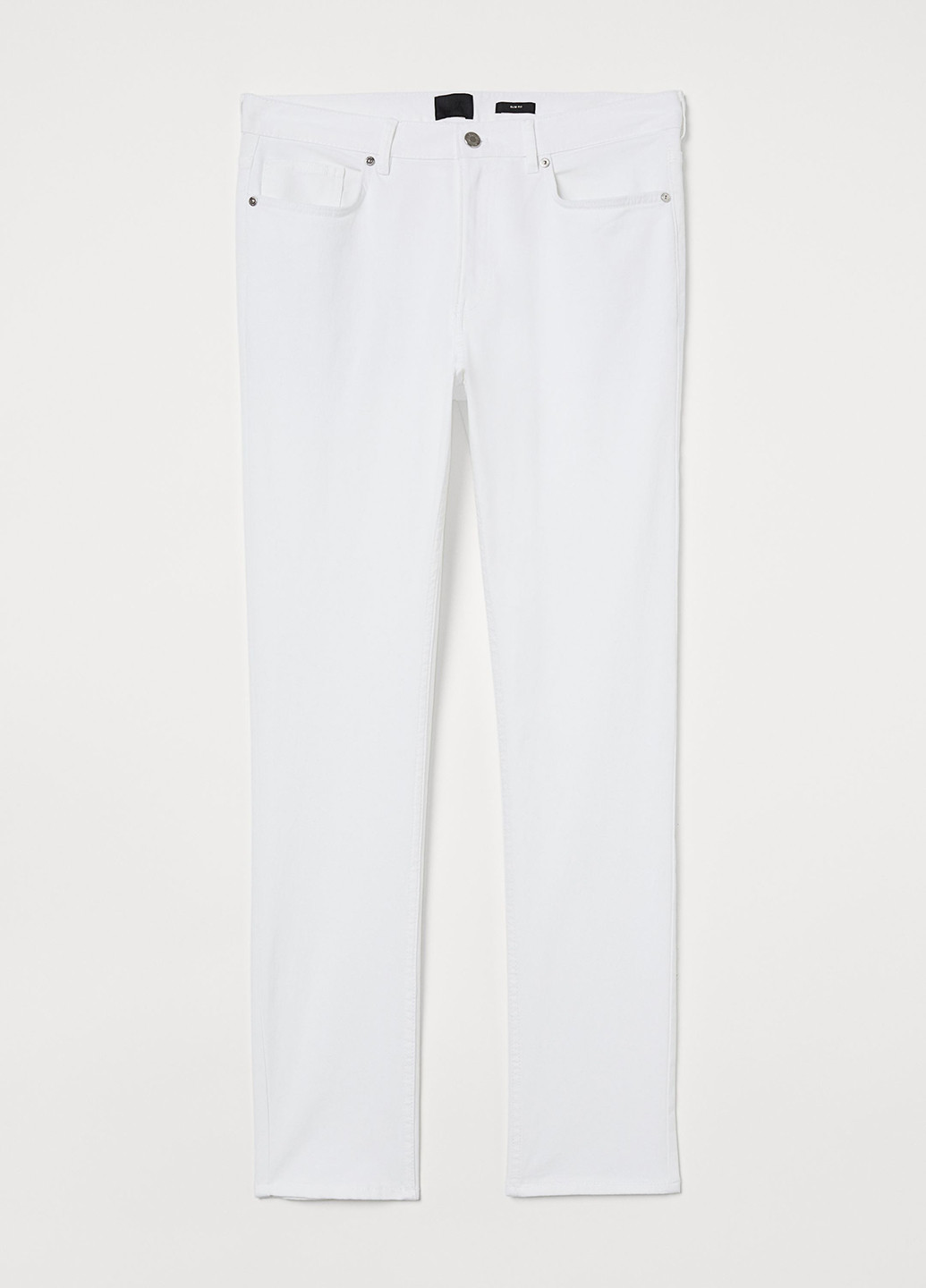Белые летние зауженные брюки H&M
