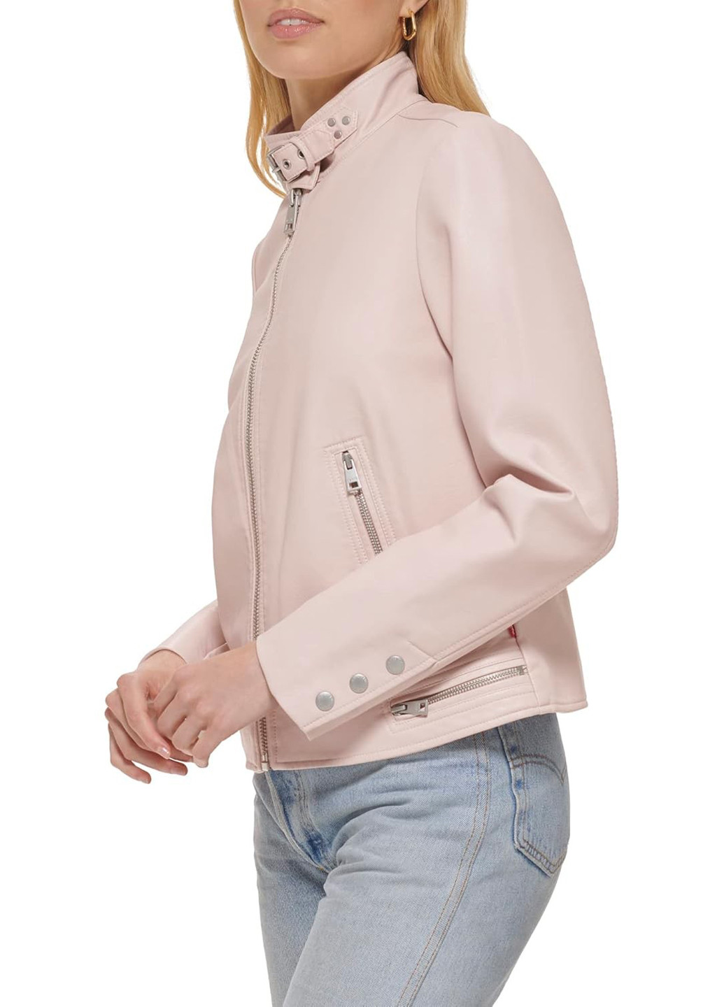 Рожева демісезонна куртка байкерська Levi's