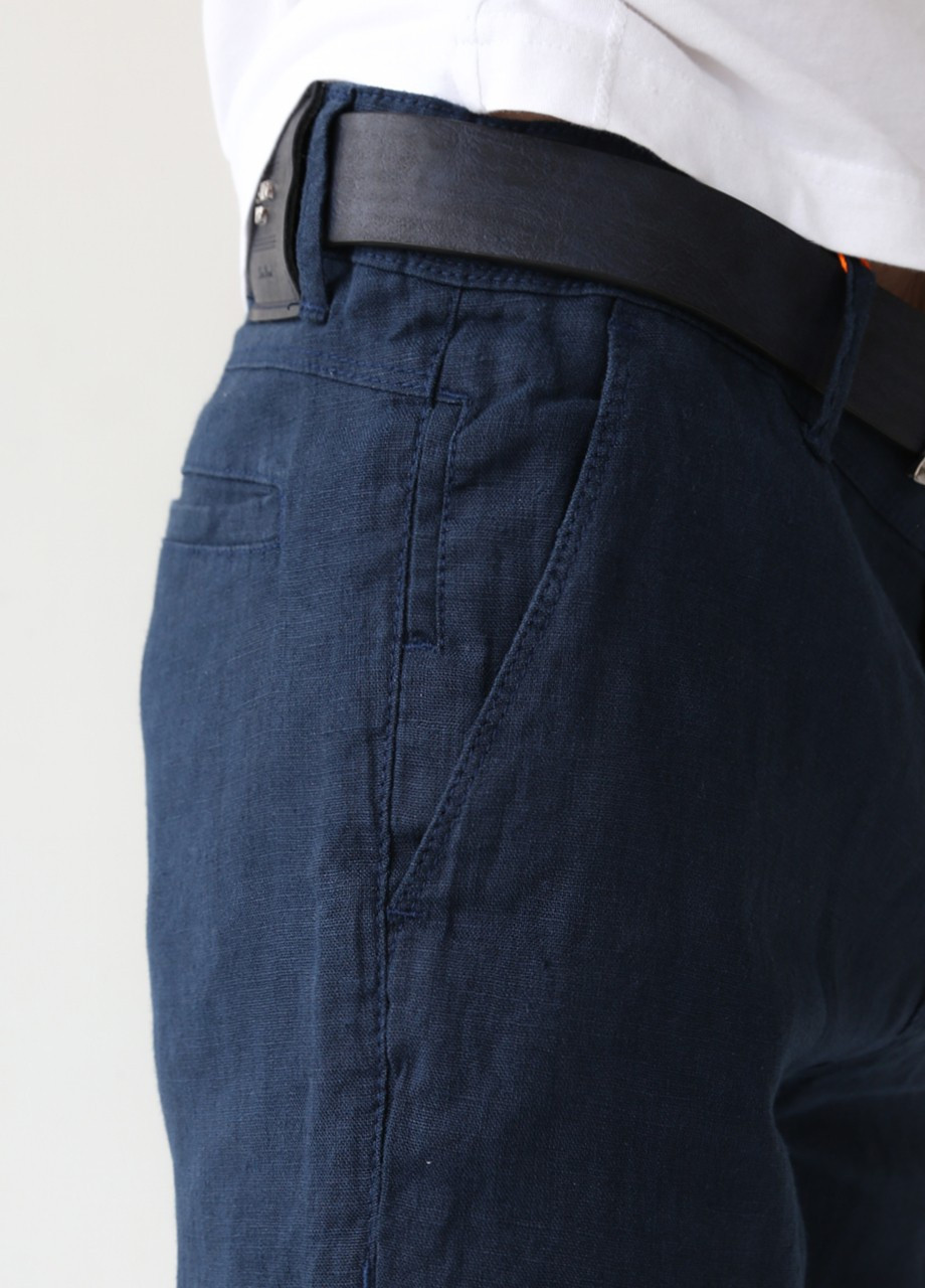 Темно-синие кэжуал демисезонные брюки Davito