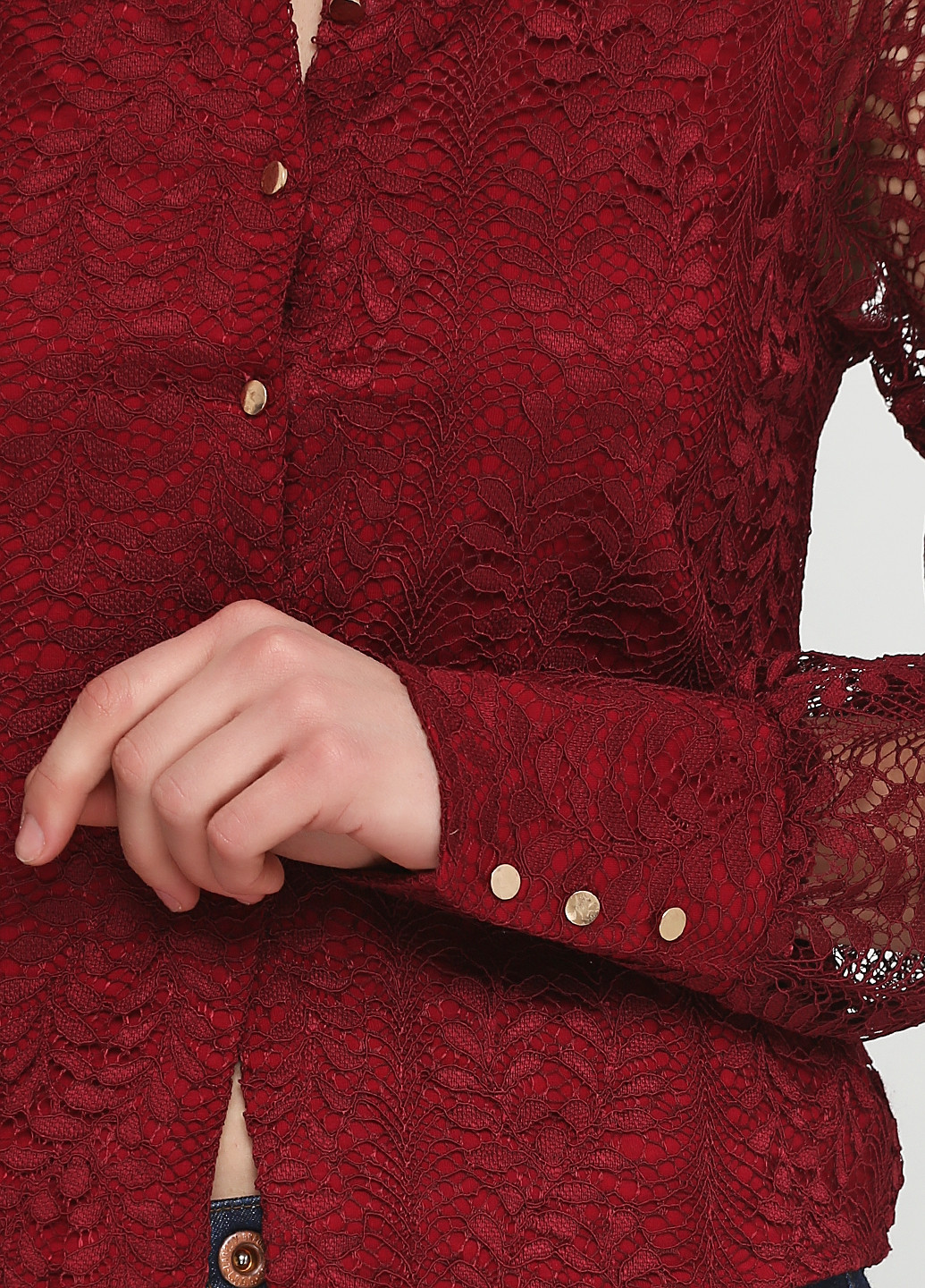 Бордовая блуза с длинным рукавом Silvian Heach