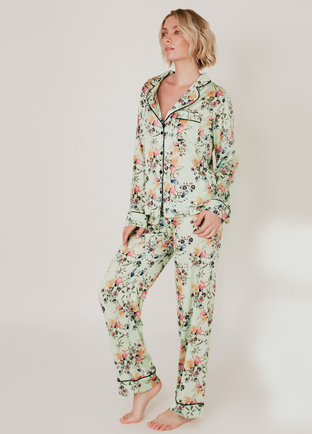 Мятная всесезон пижама (рубашка, брюки) рубашка + брюки Forly