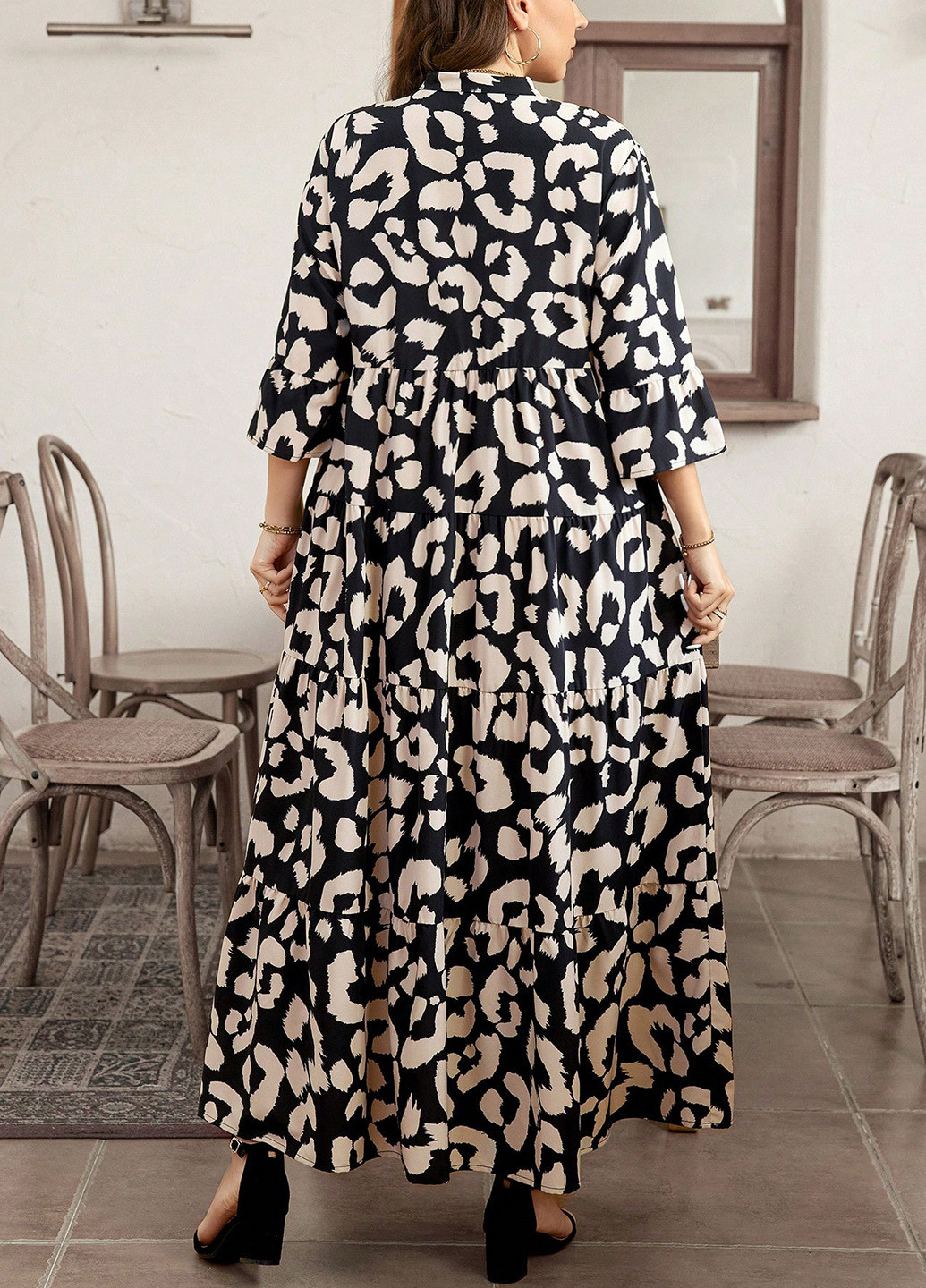 Комбінована кежуал сукня SHEIN леопардовий