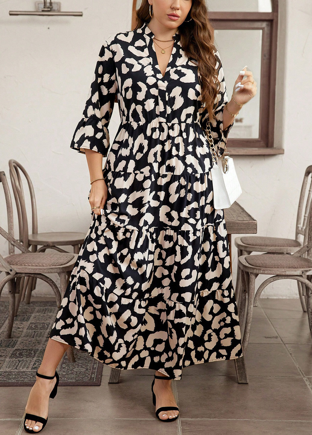 Комбінована кежуал сукня SHEIN леопардовий