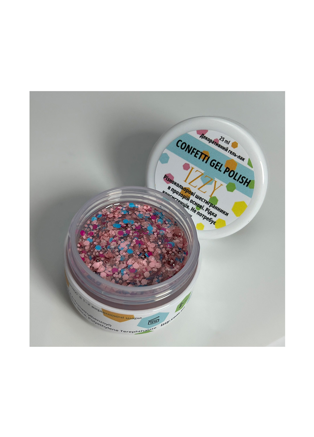 Гель-лак для манікюру декоративний Confetti №03, 25 г Izzy (363030503)