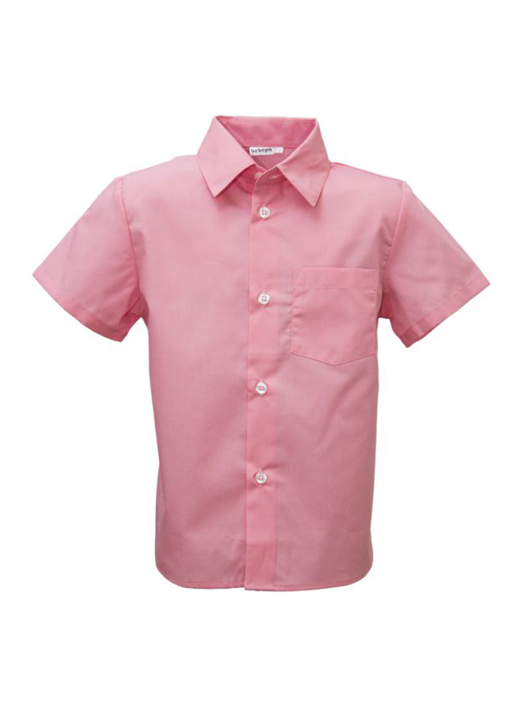 Розовая кэжуал рубашка однотонная Bebepa с коротким рукавом
