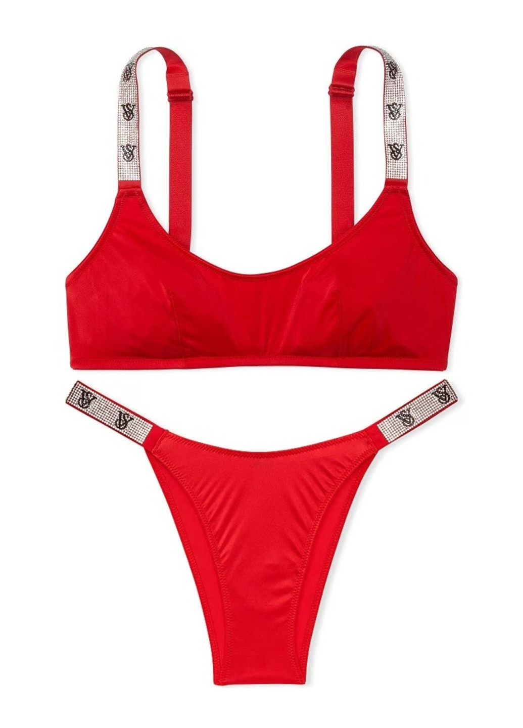 Червоний демісезонний комплект (бюстгальтер, трусики) Victoria's Secret