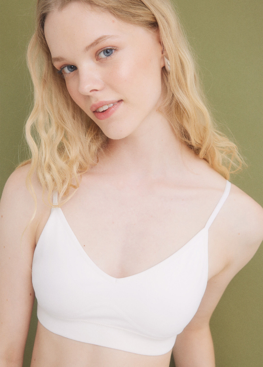 Белый топ бюстгальтер Hi&Bye без косточек полиамид