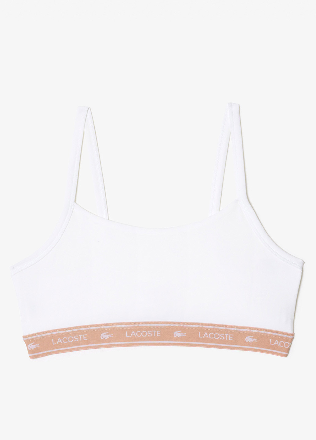 Белый топ бюстгальтер Lacoste без косточек хлопок