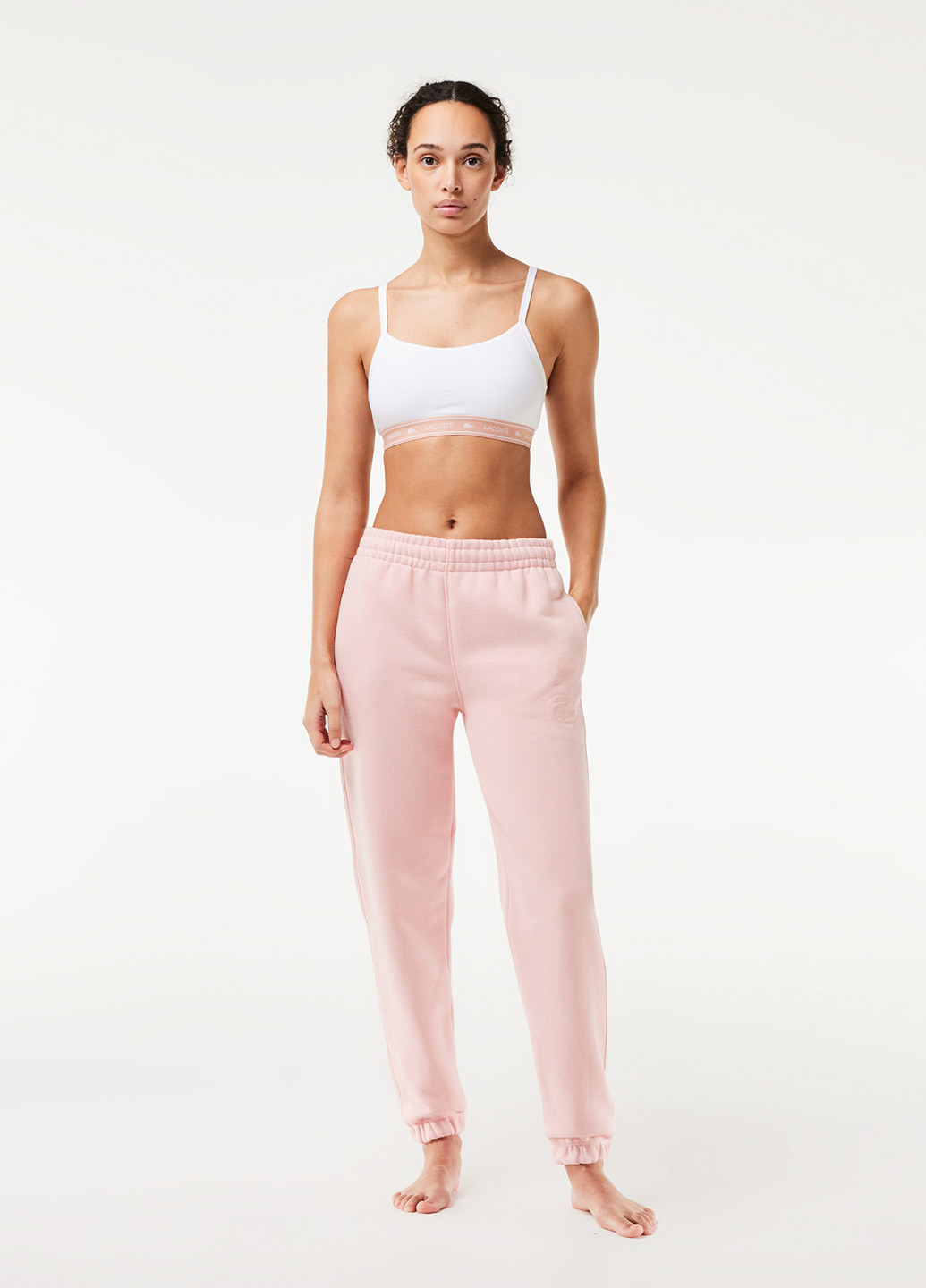 Белый топ бюстгальтер Lacoste без косточек хлопок