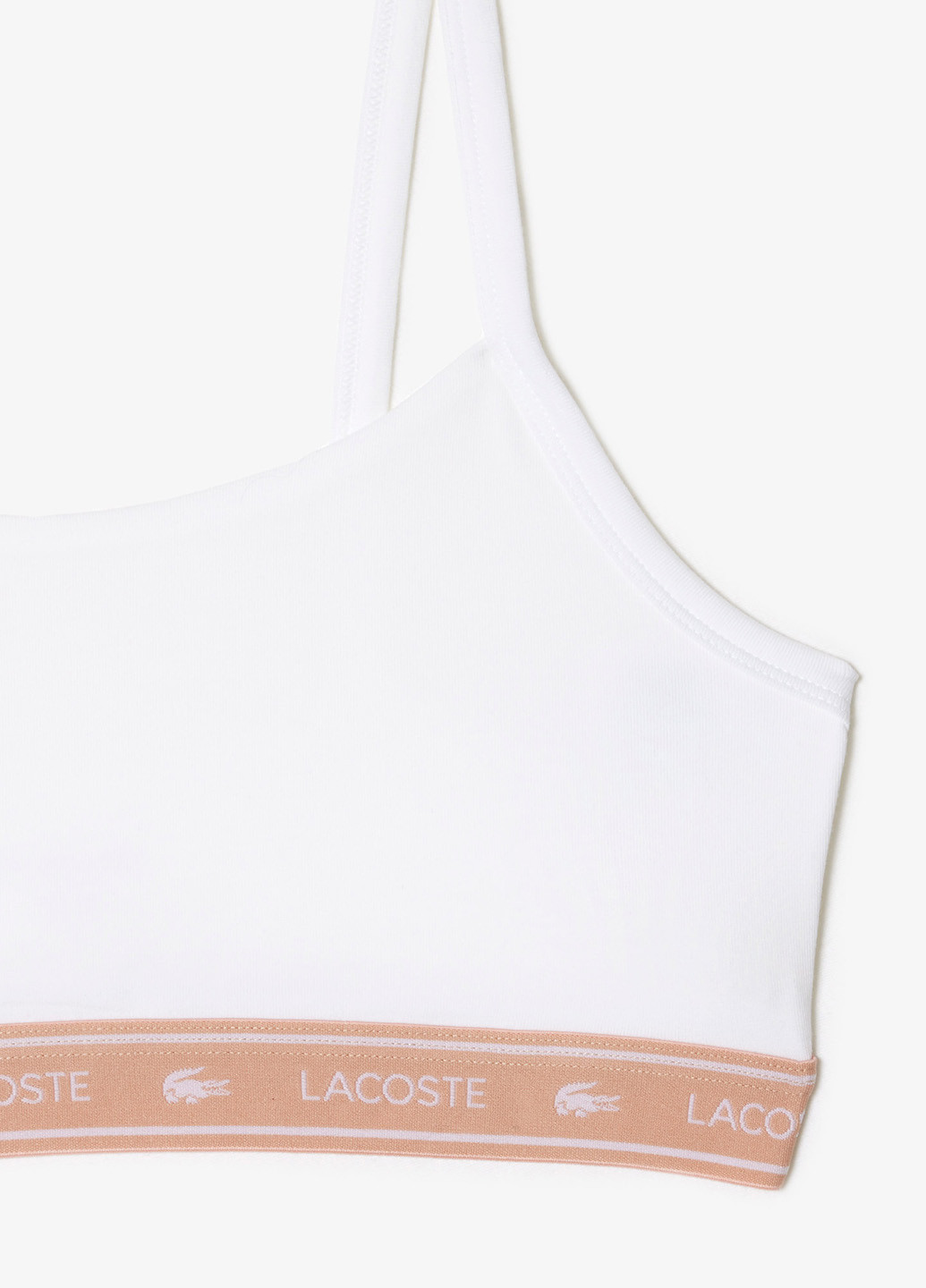 Белый топ бюстгальтер Lacoste без косточек хлопок