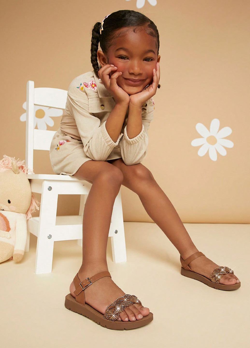 Коричневые кэжуал сандалии SHEIN с ремешком