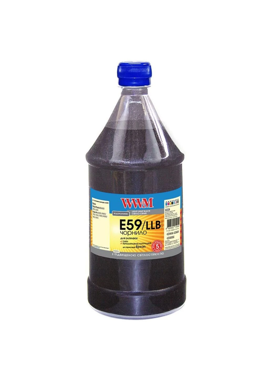 Чернила WWM (E59/LLB-4) Barva Epson StPro 7700/9700/9890 1000г Light Black (247487903)