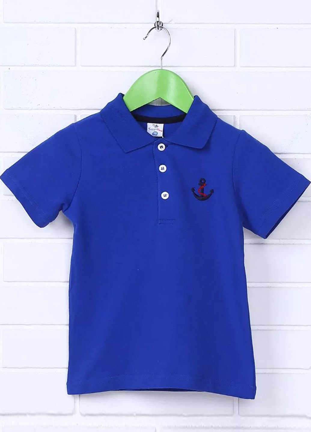 Синяя детская футболка-поло для мальчика Topolino с рисунком