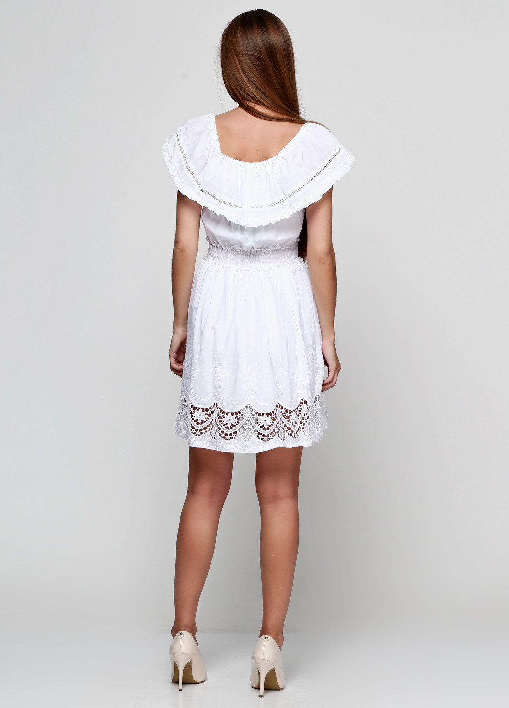 Белое кэжуал платье Zephyros однотонное