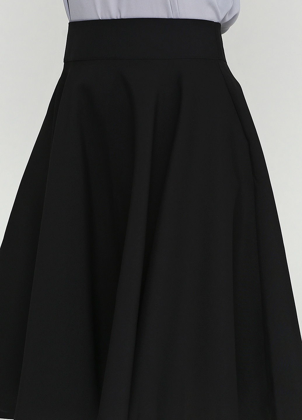 Черная кэжуал однотонная юбка ANVI а-силуэта (трапеция)