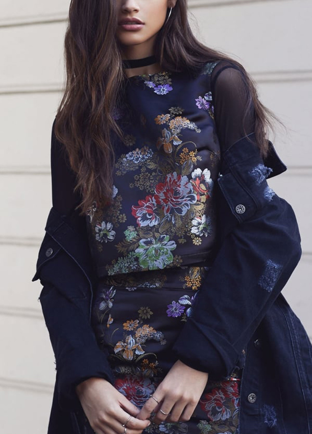 Черная кэжуал цветочной расцветки юбка Girls On Film