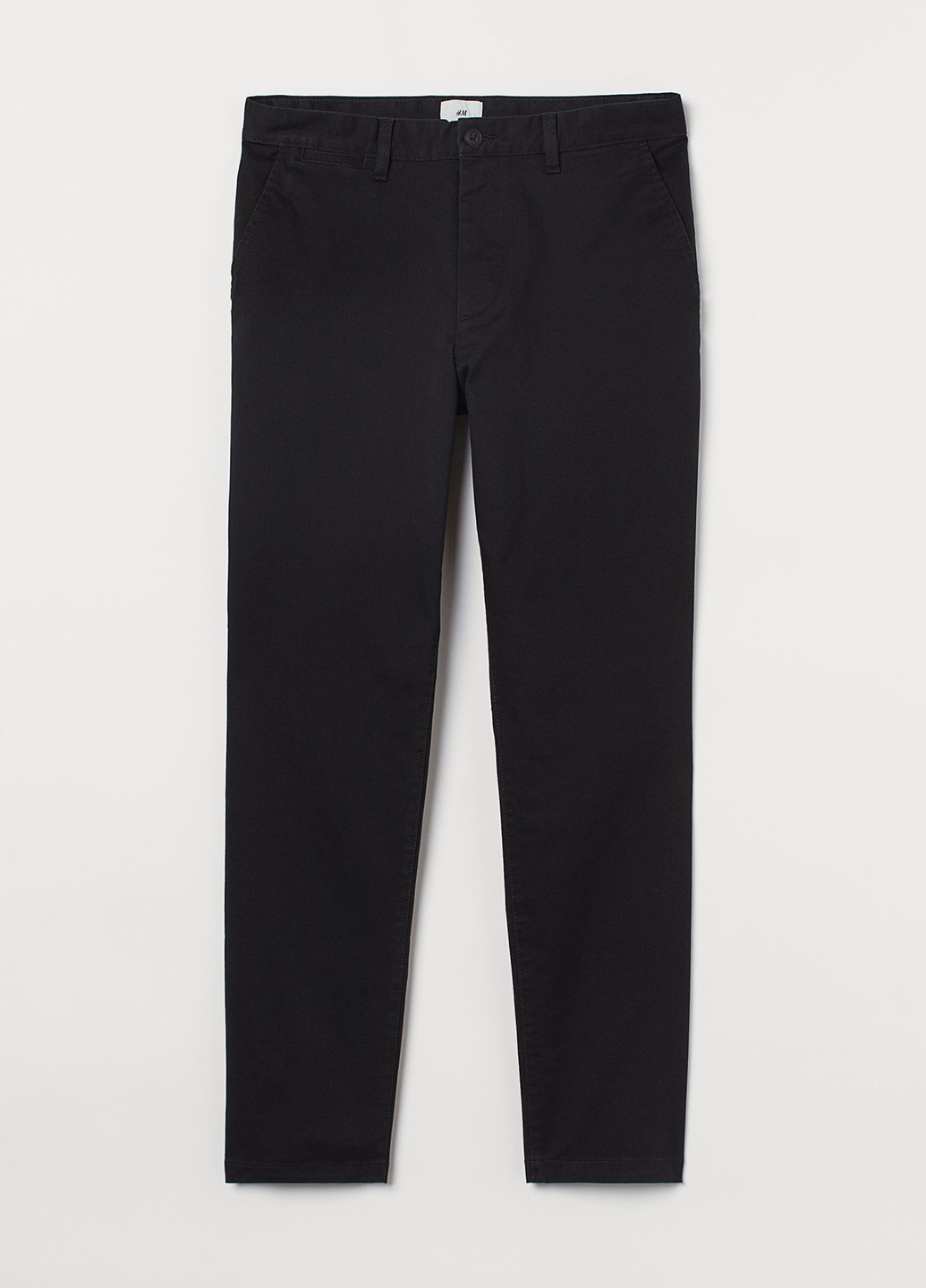 Черные кэжуал демисезонные зауженные, чиносы брюки H&M