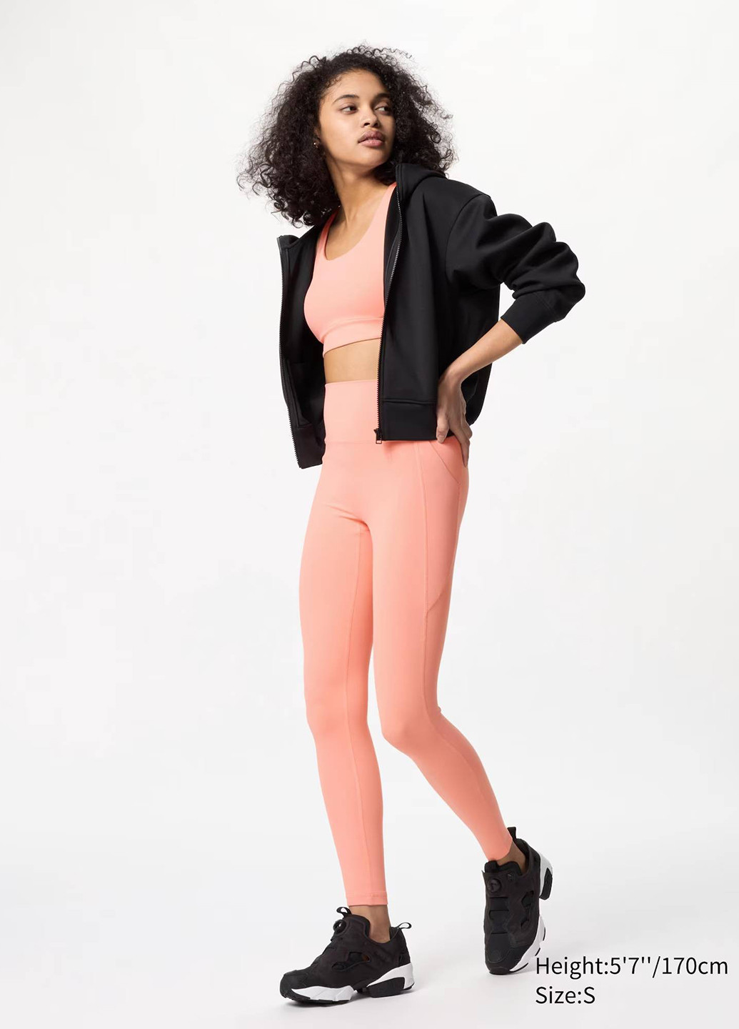 Персиковые демисезонные леггинсы Uniqlo