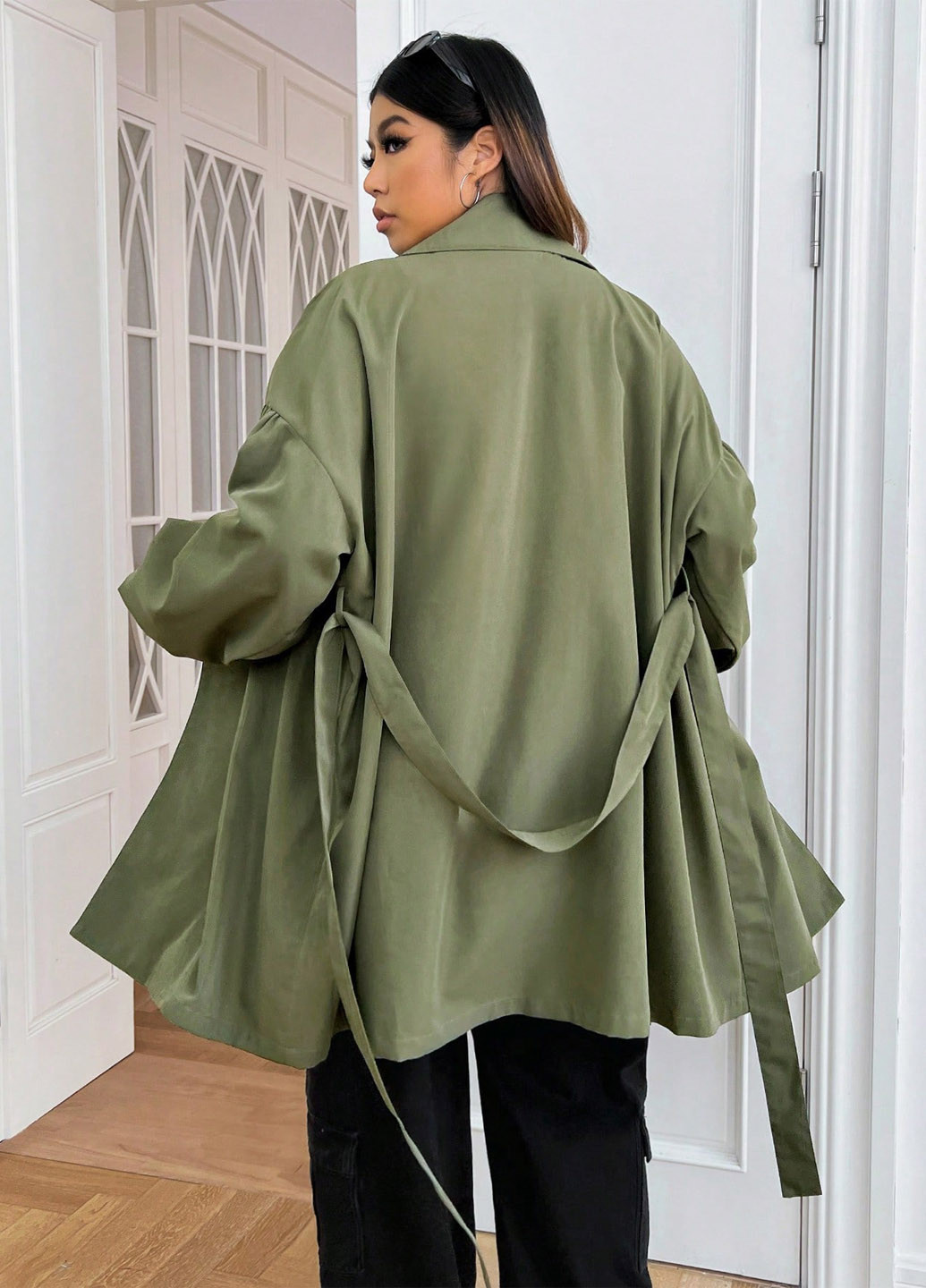 Плащ SHEIN на пуговицах демисезон (311626513)