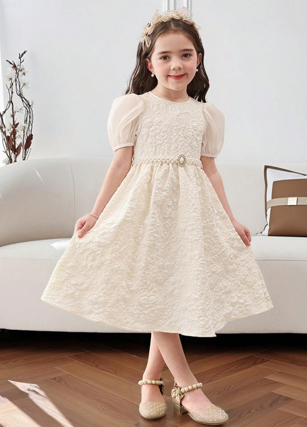 Кремова сукня SHEIN (366499198)