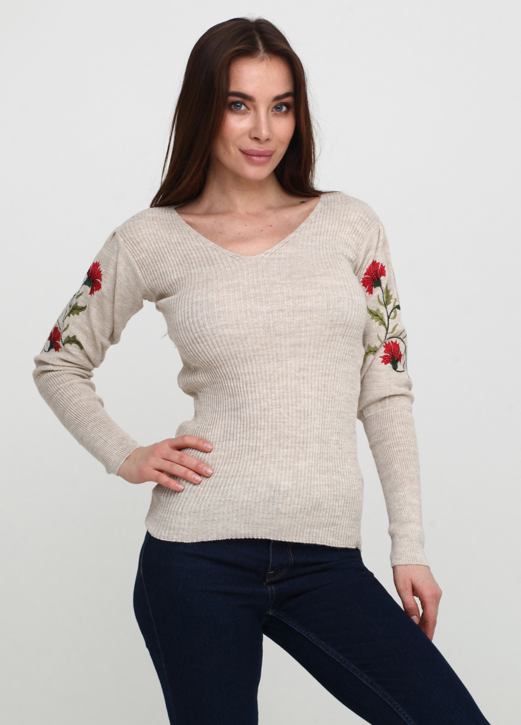 Светло-бежевый демисезонный пуловер пуловер Metin Triko