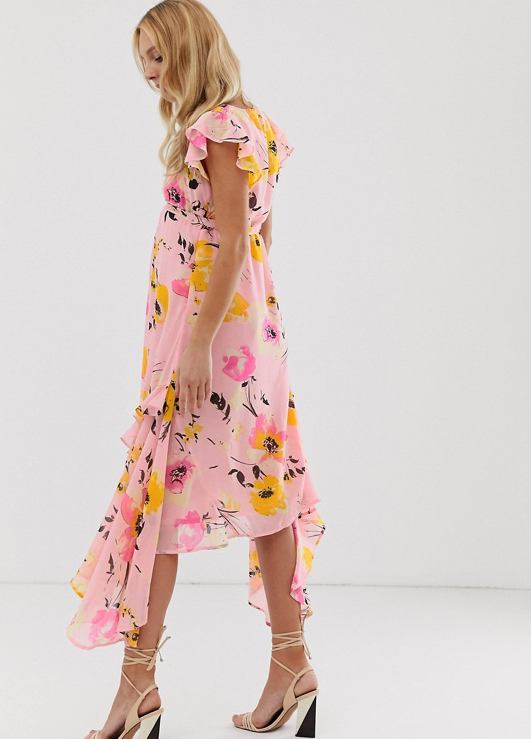 Розовое кэжуал платье для беременных Mamalicious с цветочным принтом