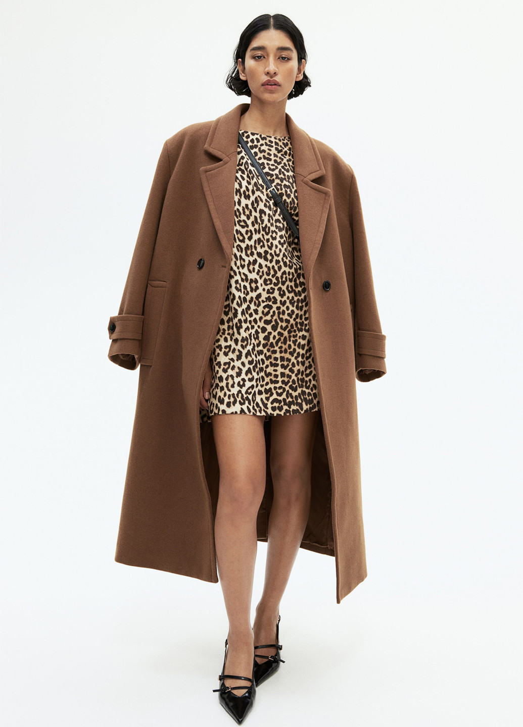 Бежева кежуал сукня H&M леопардовий