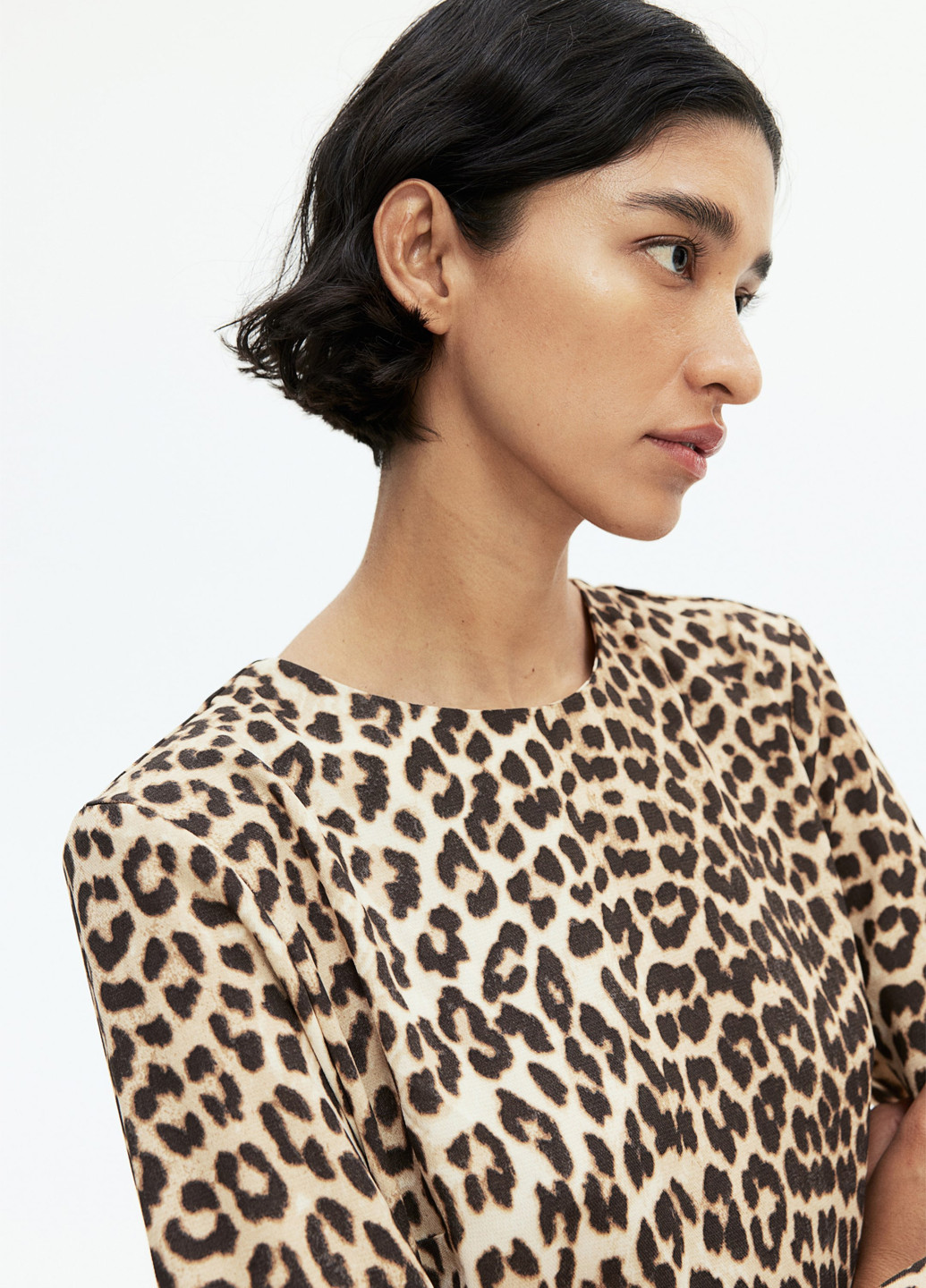 Бежева кежуал сукня H&M леопардовий