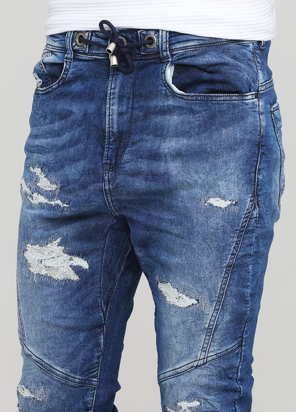 Темно-синие демисезонные зауженные джинсы Japan Rags