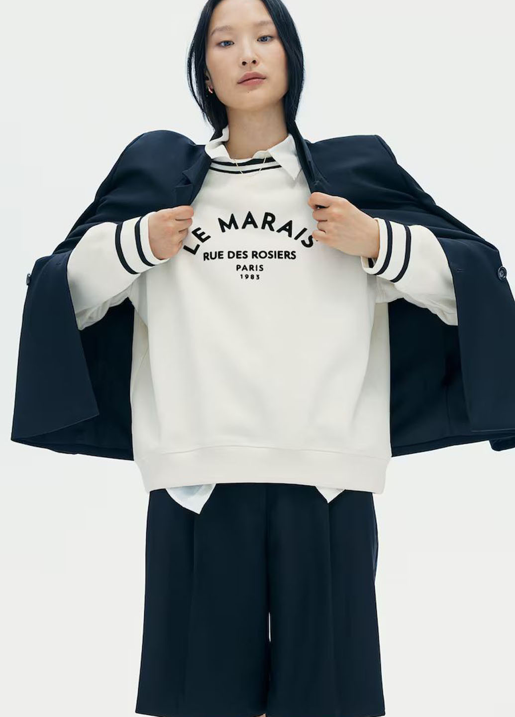 Кремовий світшот H&M напис без декору (362050332)