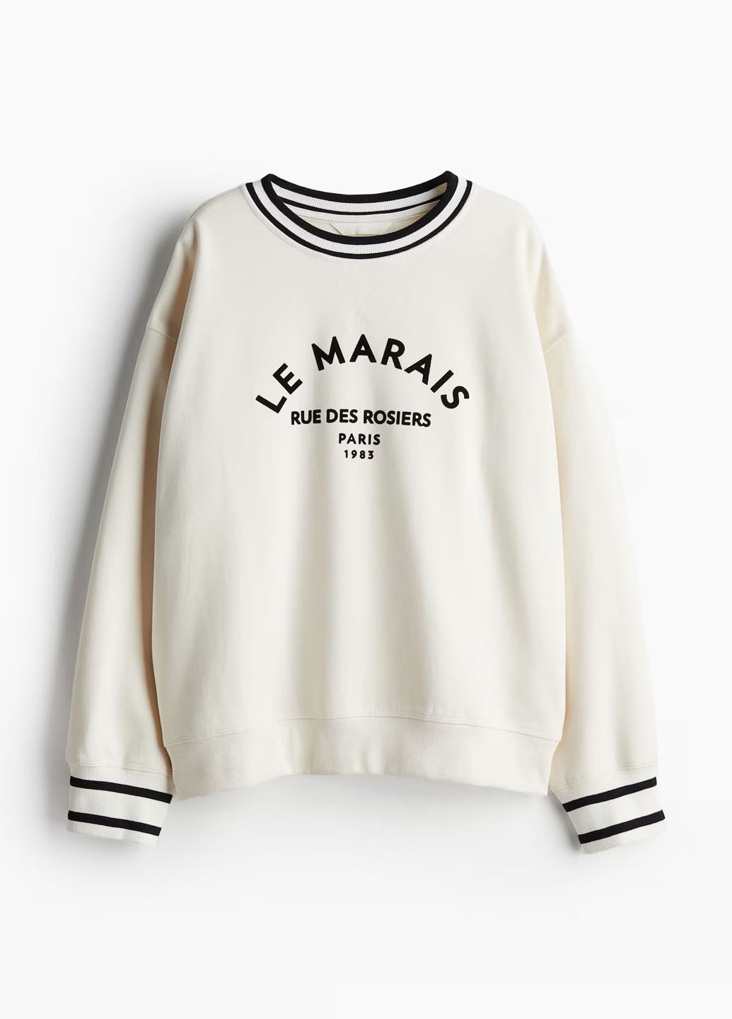 Кремовий світшот H&M напис без декору (362050332)