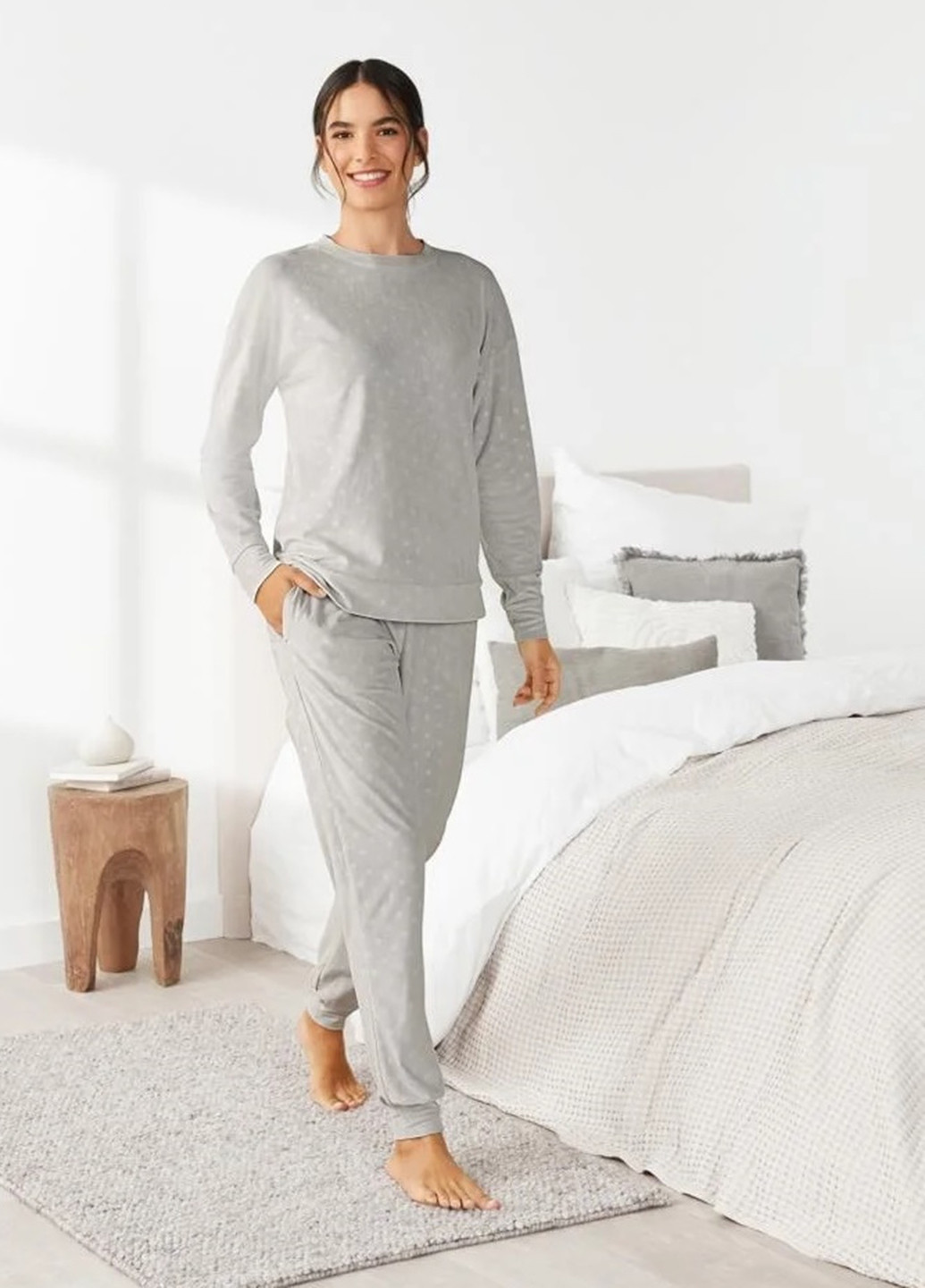 Серая всесезон пижама (свитшот, брюки) свитшот + брюки Esmara