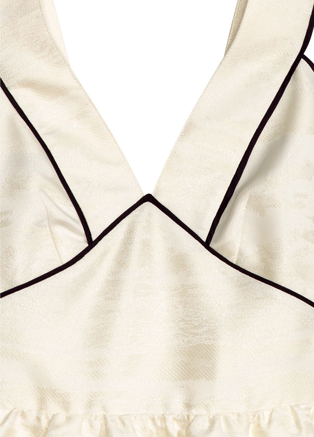 Молочное коктейльное платье с открытой спиной, клеш H&M однотонное